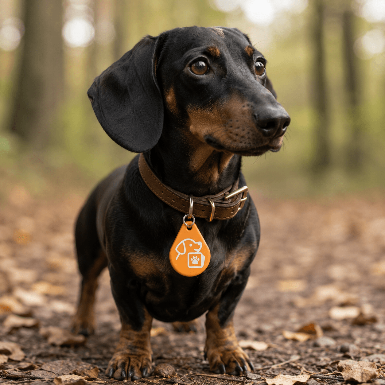 Hund mit Charity SmartTag